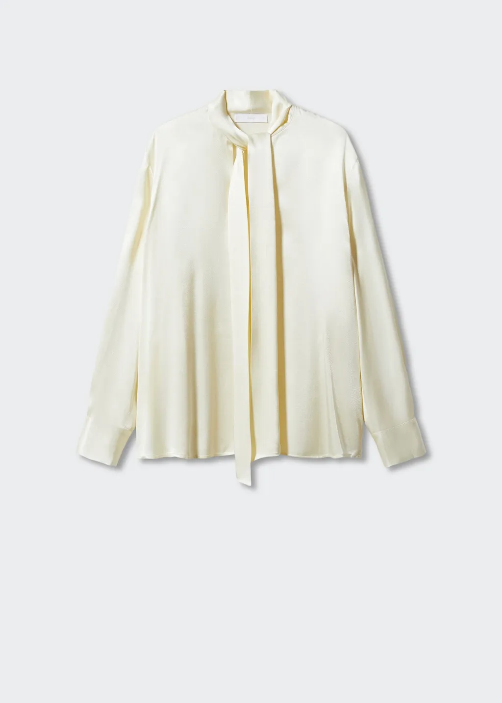 Blusa satinata fiocco collo