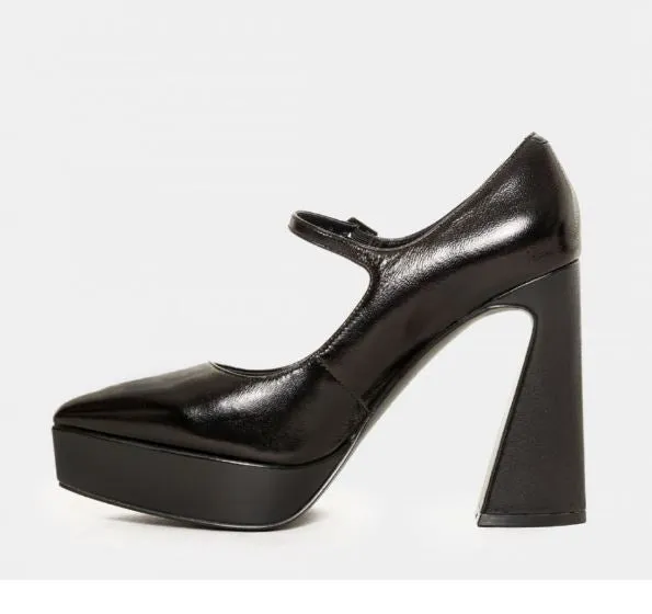 DECOLLETE' PELLE LUCIDA PLATFORM