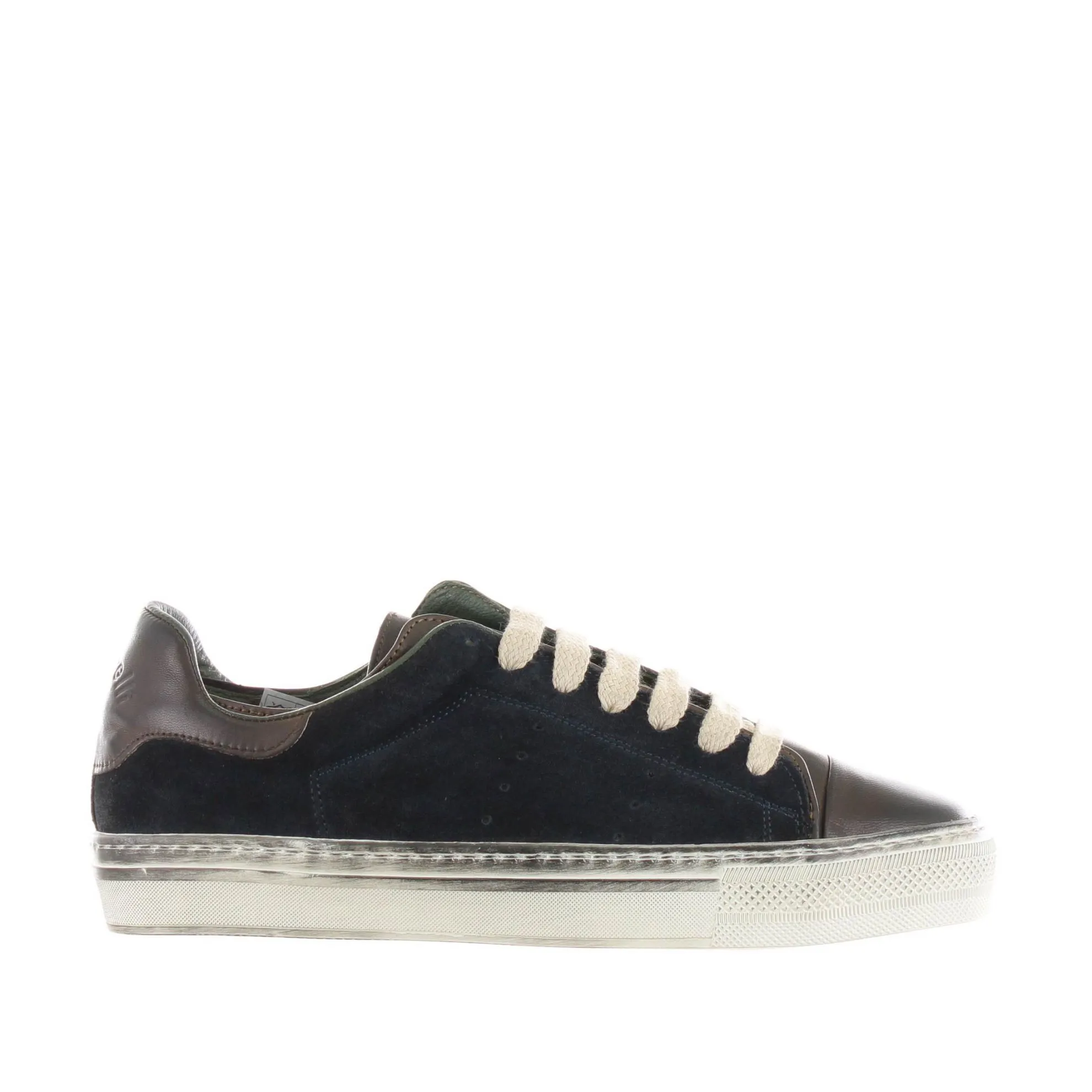 Sneaker in camoscio e pelle
