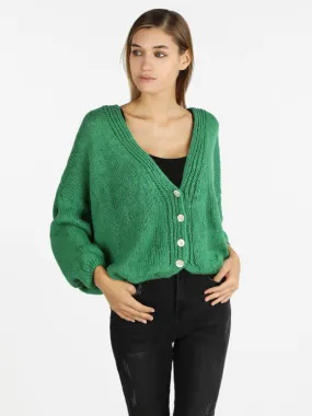 Sweet Miss Cardigan femme oversize court en laine mélangée